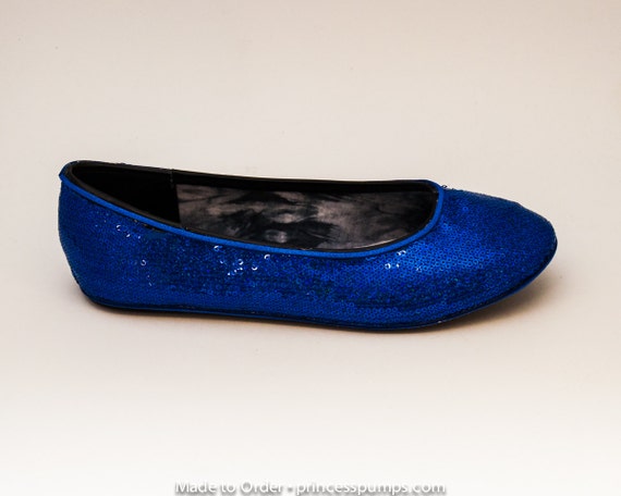 Sequin Brilliant Sapphire Custom Ballet Flats by princesspumps