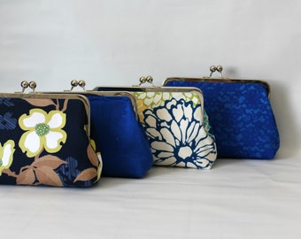Wedding Clutches - Bridesmaids Clutches - Wedding Gifts - Blue Bridal Clutch Set - Bridesmaid Gifts - Bridal Clutch Set - Set of 4