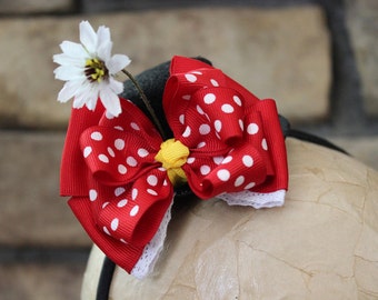 Minnie Mouse Hat, Disney Bow, Mouse Ears, Mini Top Hat Headband, Mickey Mouse Party, Minnie, Disney Bound, Fun Run