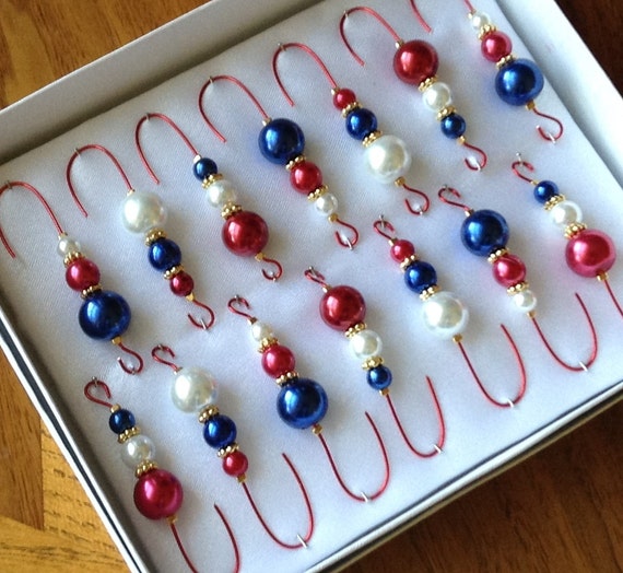 Patriotic Red White and Blue Ornament Hangers by JustHangOn