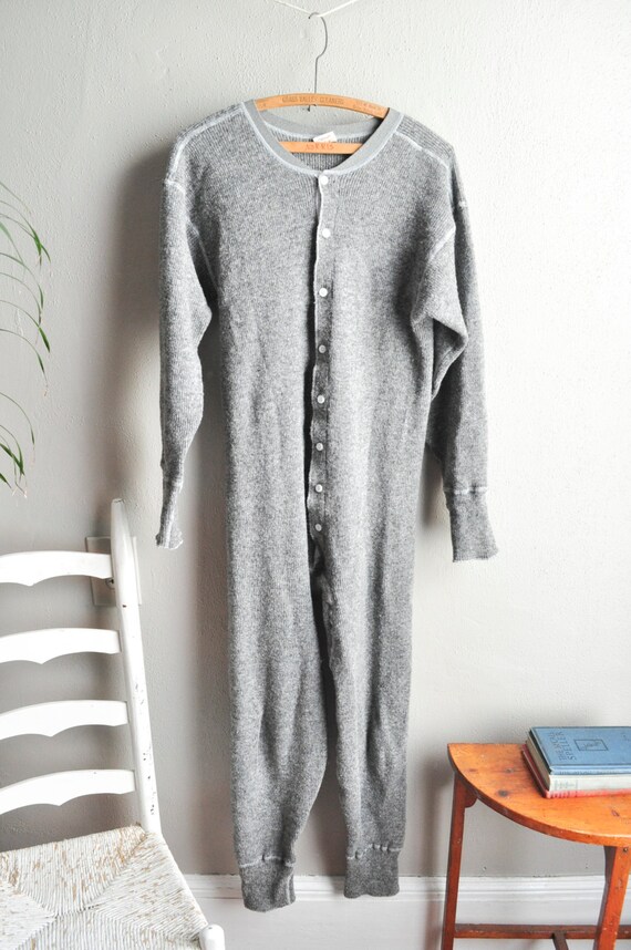 Vintage Wool Union Suit Long Underwear Unisex Winter Warmth