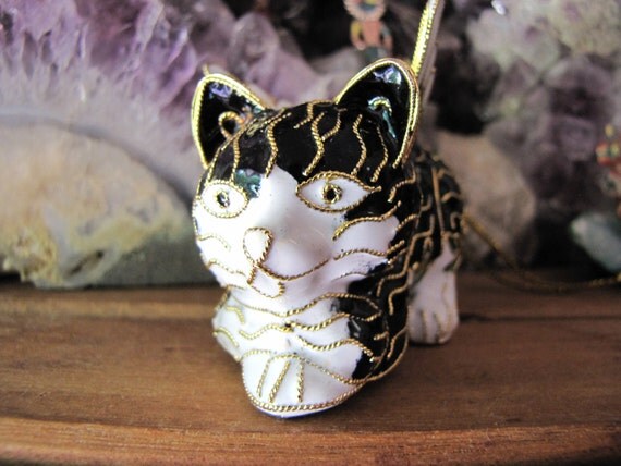 cloisonne cat ornament