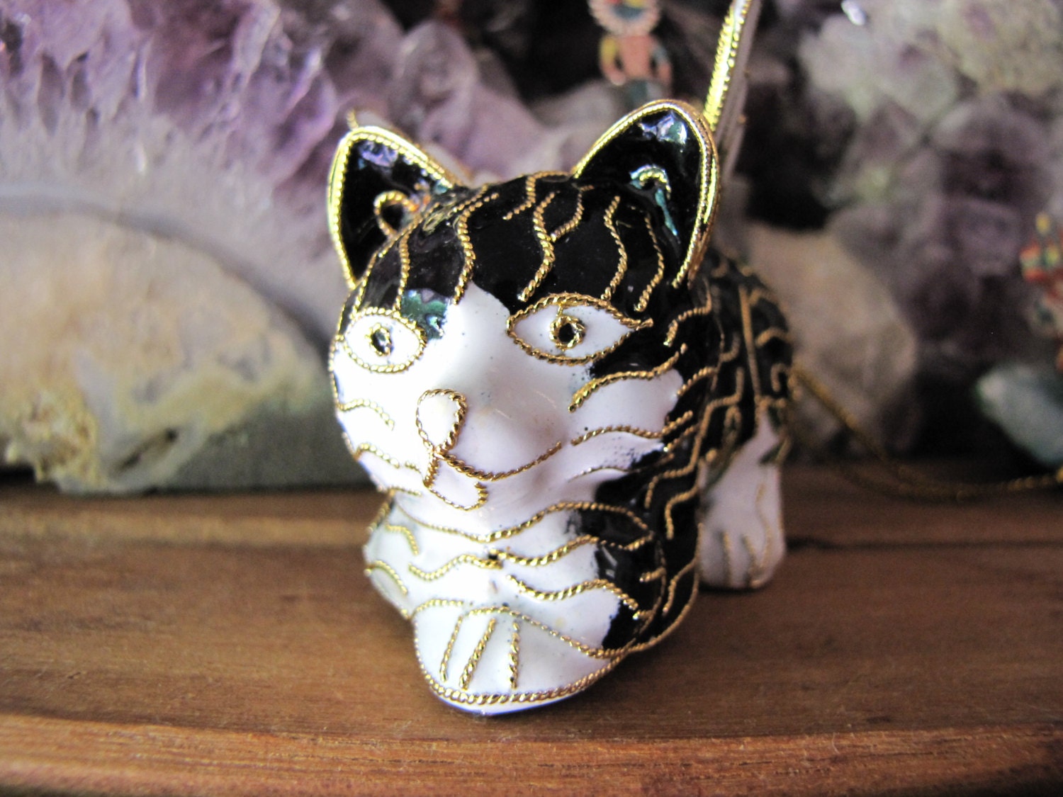 cloisonne cat figurine