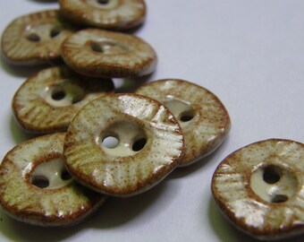 light brown nutmeg hexagon buttons