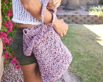 Crochet tote avoska 100% cotton crochet bag market bag shopping bag red white blue natural boho bohemian beach bag gift for her reusable bag