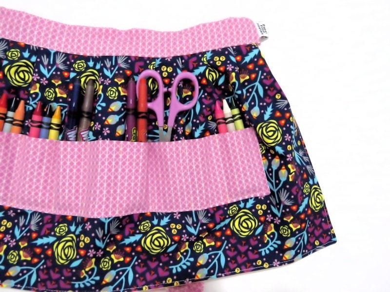 Crayon Apron Modern Calico girls apron childs by paperfromheaven