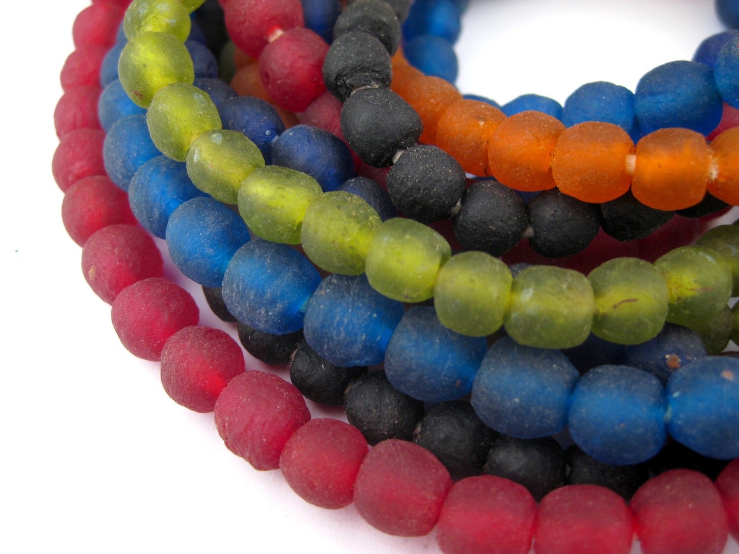 Wholesale Lot Recycled Glass Beads 8mm 6 Strands by thebeadchest