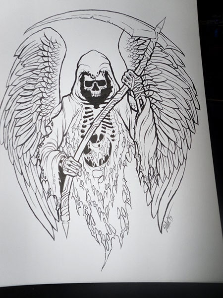 sketch grim reaper drawing