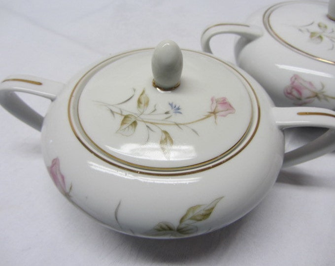 2 Sugar Bowls & Lid in Marguerita by Fine China of Japan, Margurita China Sugar Bowls, Rose China Sugar Bowl, Serving Set China, Margurita