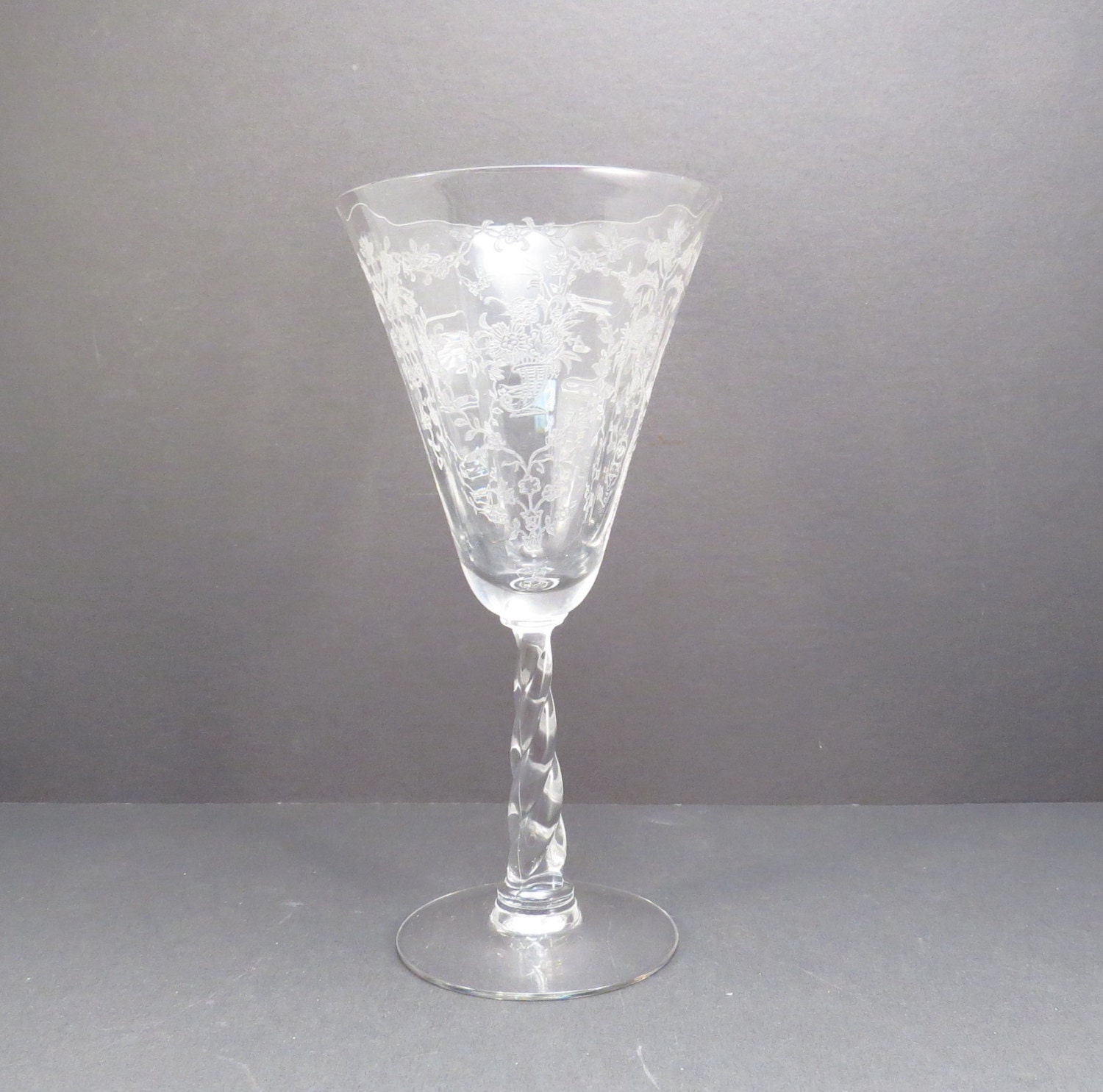 Fostoria Mayflower Water Glass Vintage 1940s Crystal Glass