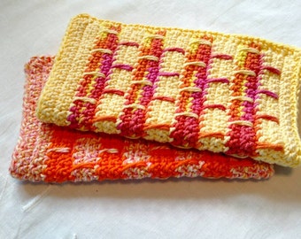 Sunshine Crocheted Washcloths Set of 2