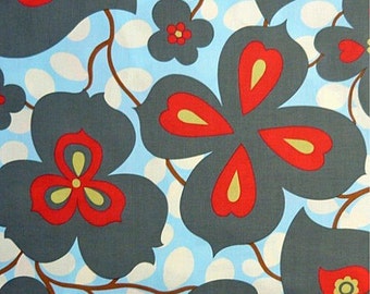Matches Tula Vivian Baby Carrier Lotus Morning Glory Linen Blue Floral Fabric Amy Butler