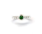 Emerald Green Chrome Diopside Recycled Sterling Silver Ring - Children's Charities - May Birthstone - Canine's For Kids