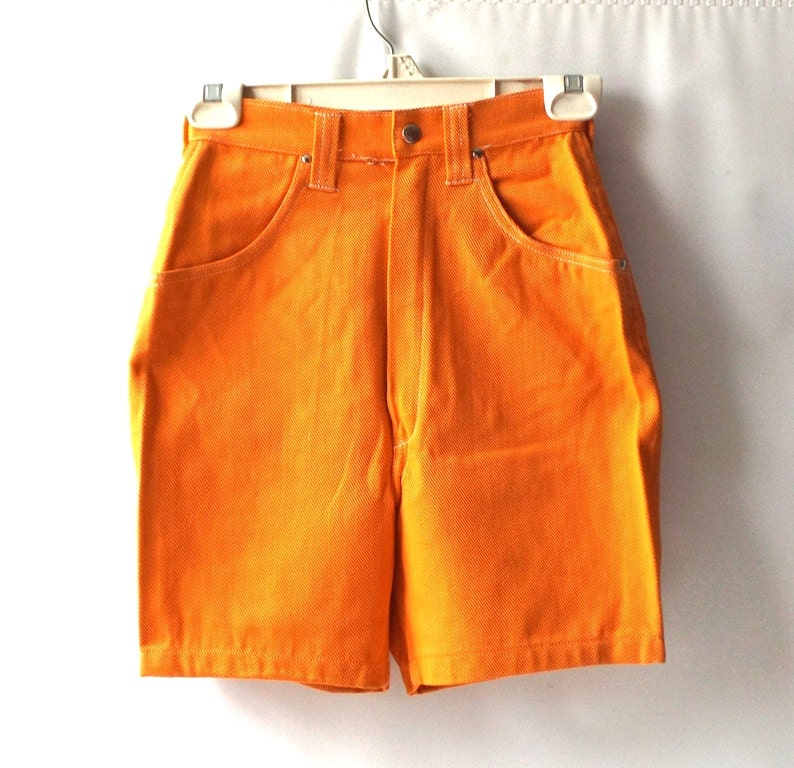 vintage 1950's NOS denim knee shorts orange by RecycleBuyVintage