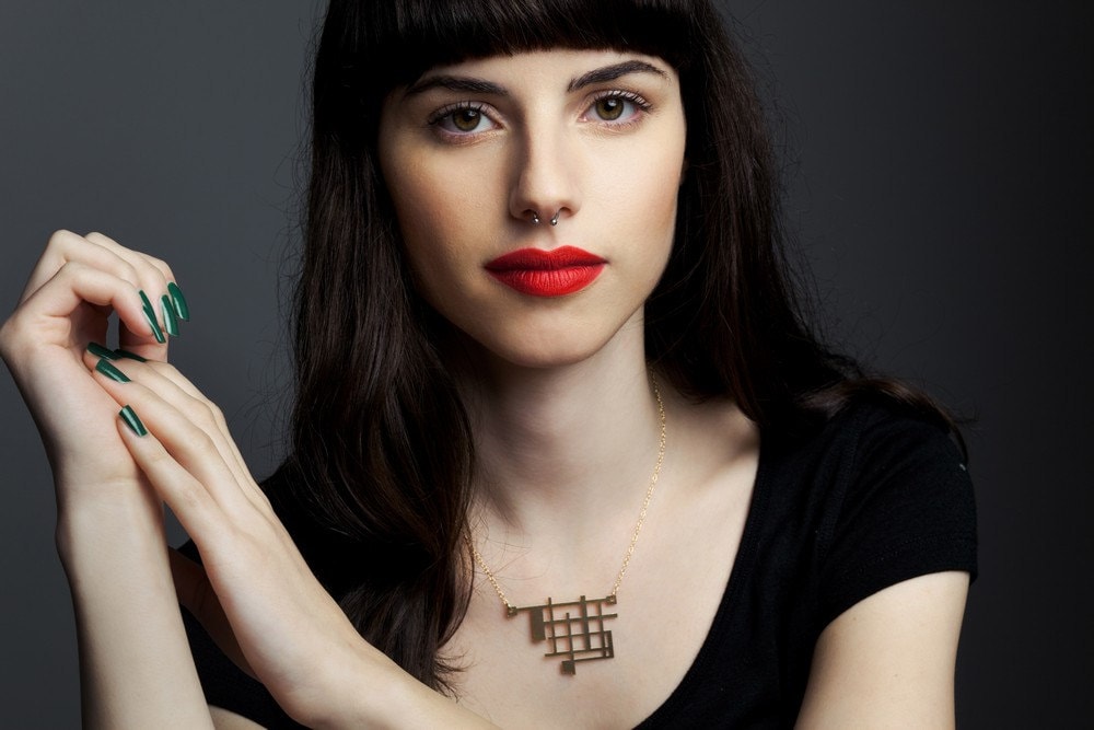 art necklace geometric necklace by BonnyRabbitBoutique on Etsy