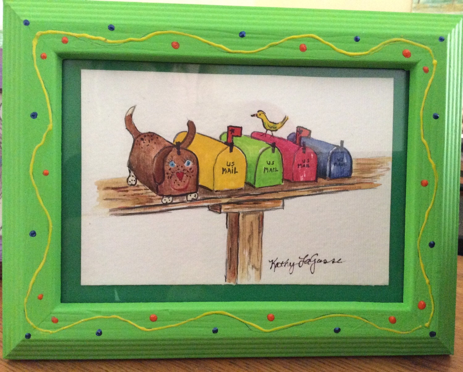 Original watercolor of funky mailboxes
Funky Painted Mailboxes
