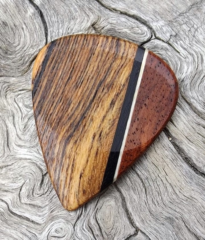 Handmade Premium MultiWood Guitar Pick Actual Pick Shown