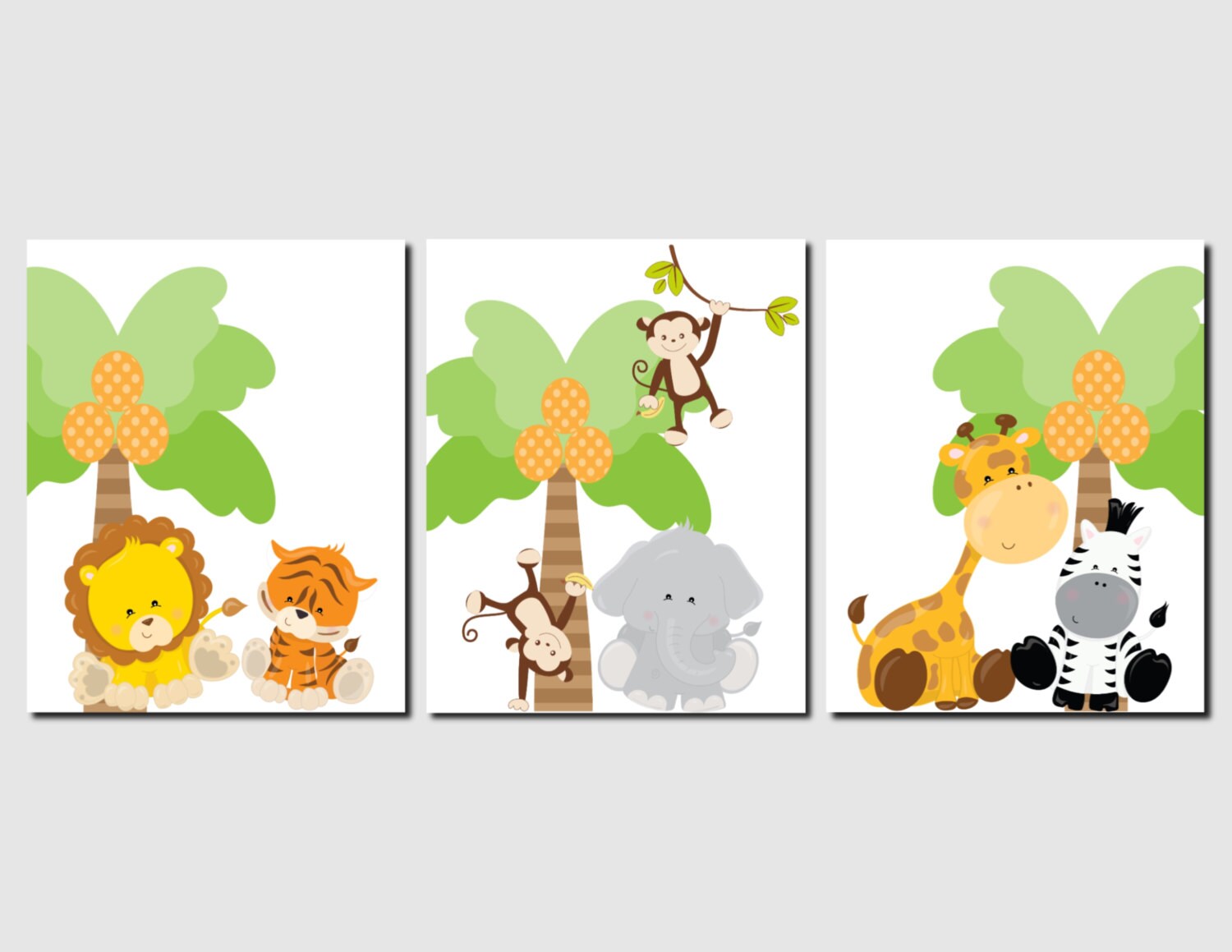 Jungle Nursery Art Nursery Decor Zoo Zoo Animals Lion Tiger
