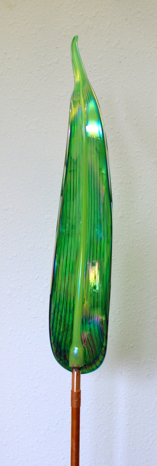 Hand Blown Glass Garden Art Outdoor Sculpture Decor by oneilsarts