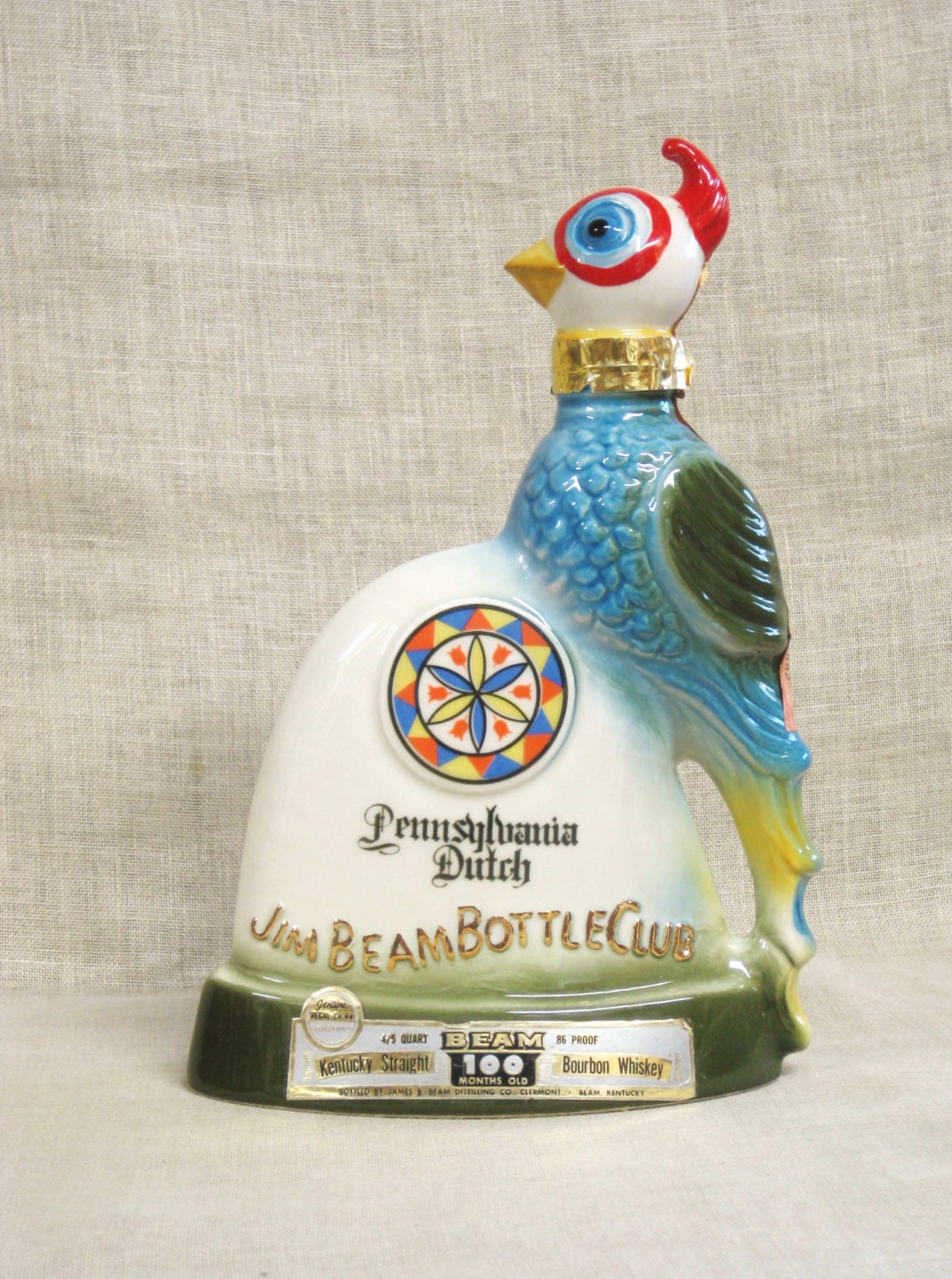 Vintage Jim Beam Liquor Decanter Pennsylvania Dutch Bird