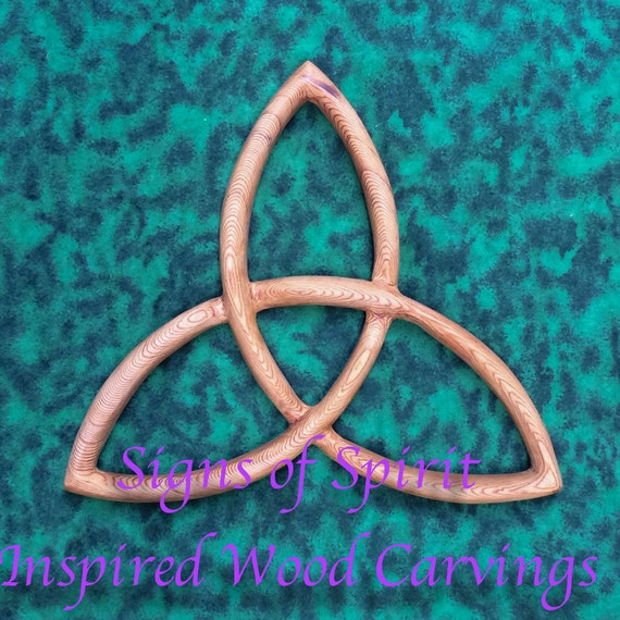  Knot-Basic Triquetra-Celtic Goddess-Christian Trinity Wood Carving