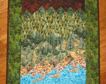 Items similar to Art Quilt Lake Tahoe Mountains Wall Hanging on Etsy