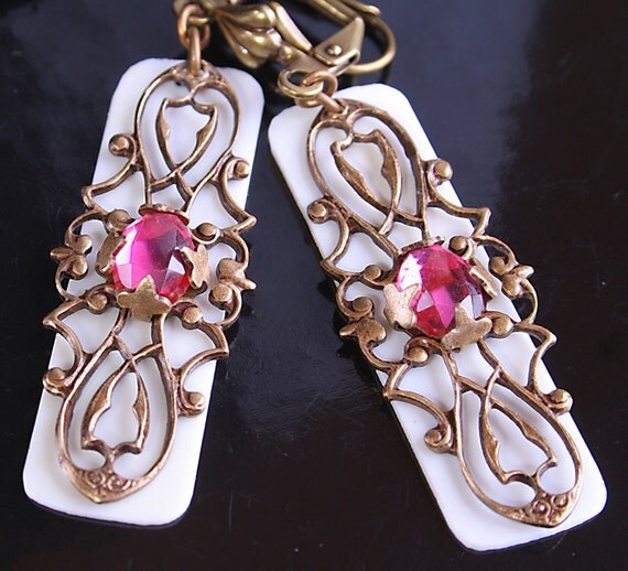 Upcycled Ivory Piano Key Jewelry Ivory Earrings by DesignsBloom