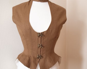 Ladies Steampunk style steel boned waistcoat