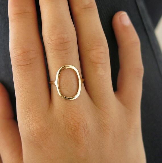 circle ring gold filled ring open circle ring gold by sohocraft