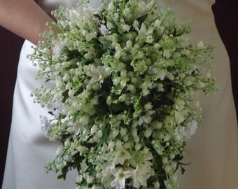 Re-creation of Kate Middleton's Royal bridal bouquet, lily of the valley, hyacinth, ivy, teardrop bouquet