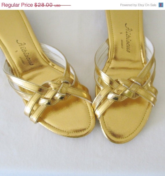 ... Shoes  Hibiscus Hawaiian Sandals  Size 6 Ladies Heels Gold Sandals