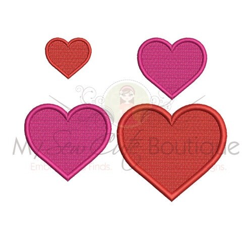 Heart Embroidery Design 14 Sizes Instant Download
