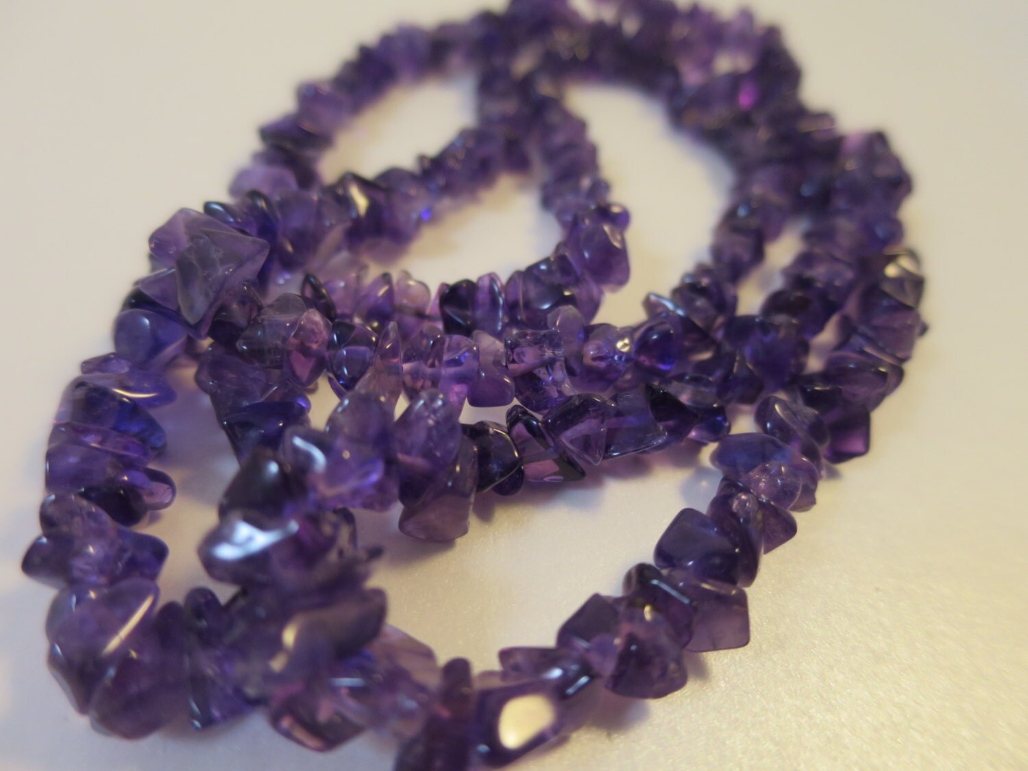 Vintage Amethyst Chip Necklace Purple by BonniesVintageAttic