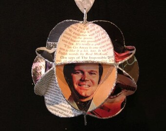 Glen Campbell Album Cover Ornament Made Of Repurposed Record Jackets
