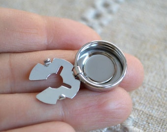 12pcs Button Cover Imitation Nickel-Plated Brass 18mm Round