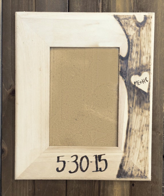 5x7 White Washed Wedding Frame Custom engraved by thisfineday