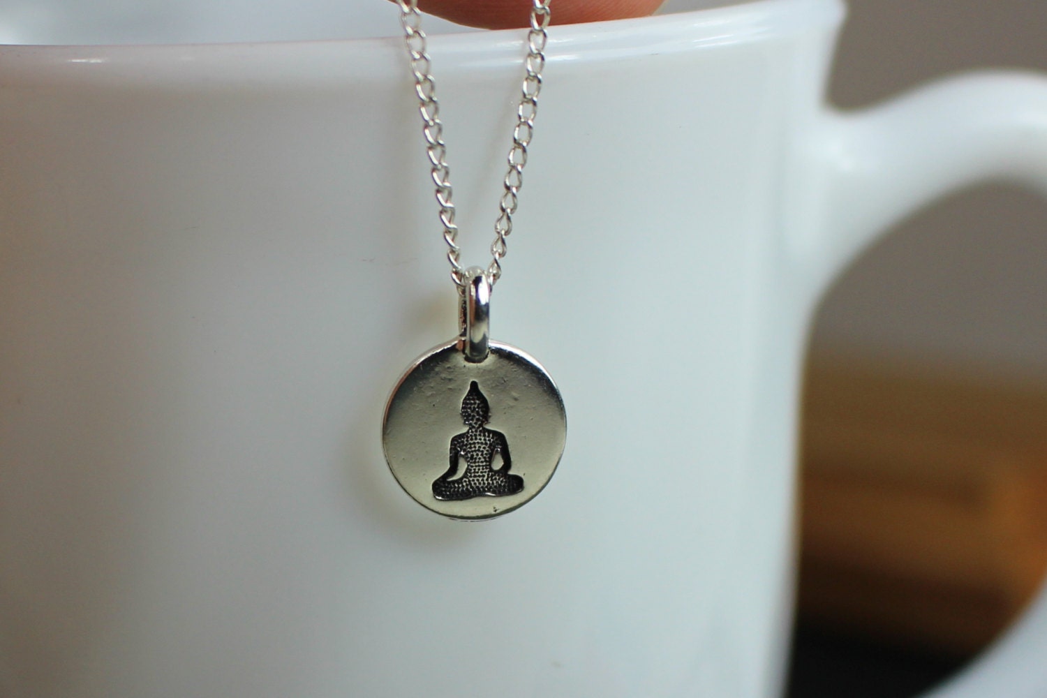 Buddha Necklace Buddha Jewelry Silver Buddha by hazaricreations