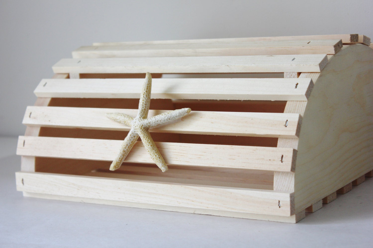 New LOBSTER TRAP CARDBOX Card Box Holder Natural Wooden Wood W