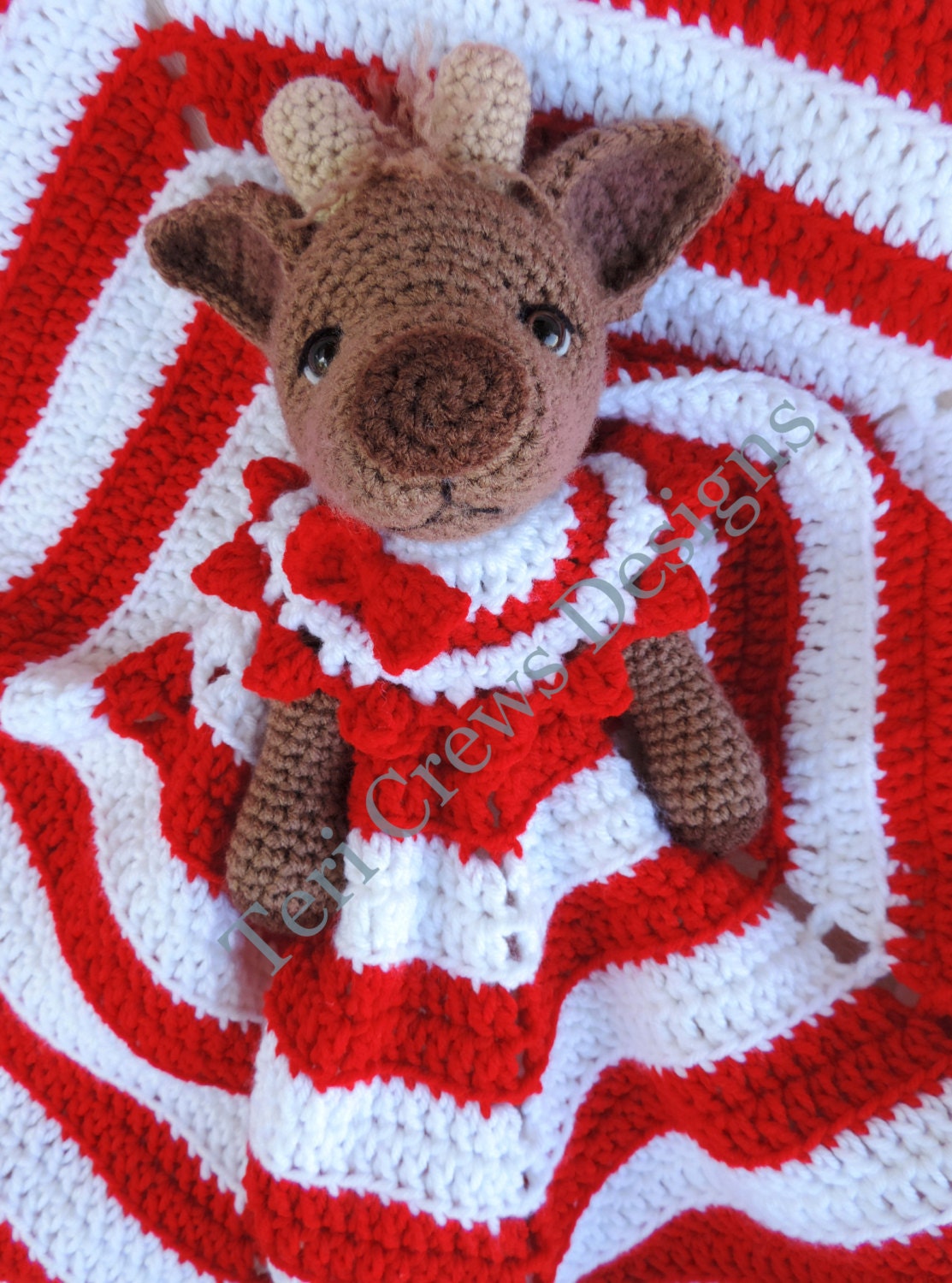 Reindeer Huggy Blanket Crochet Pattern Baby by TCrewsDesigns
