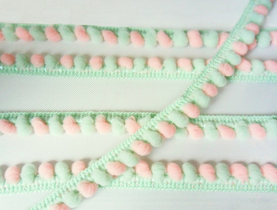 pom pom trim lace Bobble Green Colors Pom Fringe Trim Pink Mini Ball Pom Lace Peach Mix