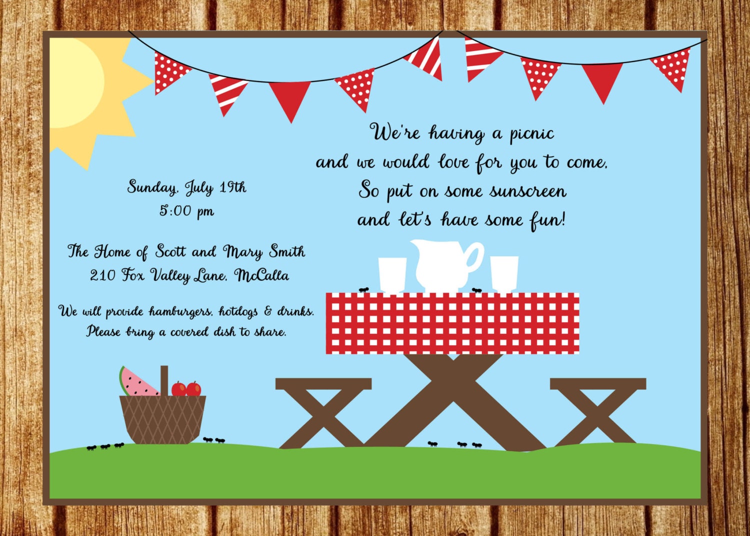 Printable Invitations Free For Picnic