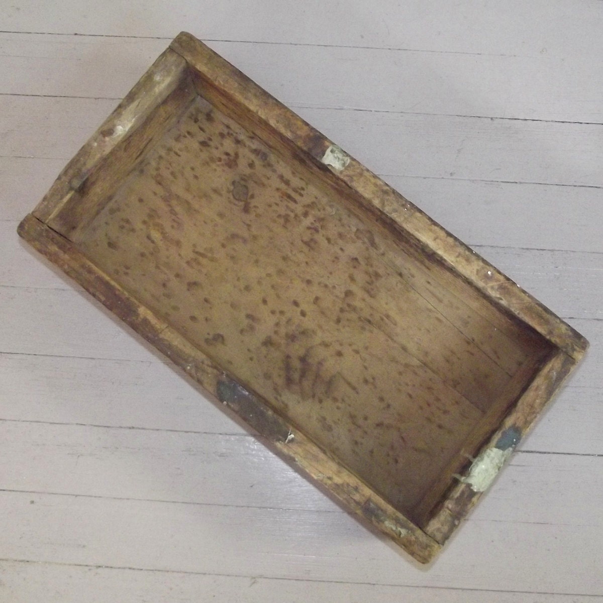 Old Rustic Crate Primitive Wood Box Heavy Thick Wood Garden Tray Shabby