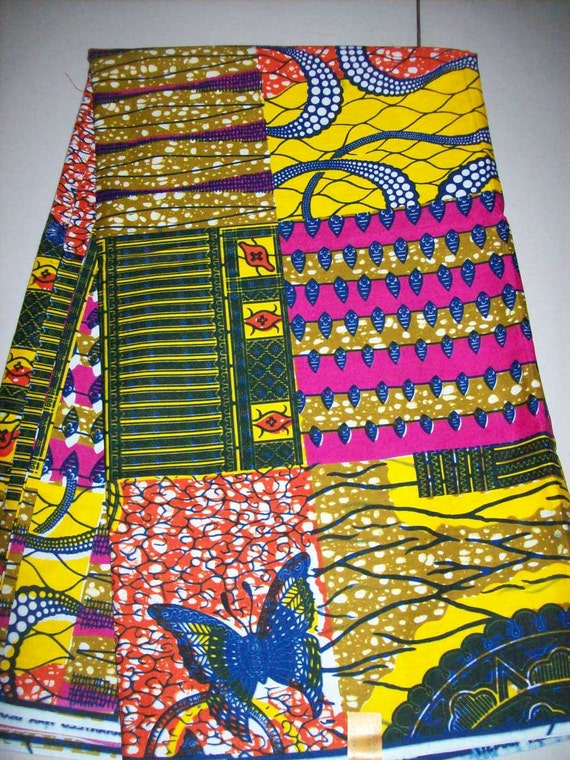 New and Unique Patchwork Style African fabric by tambocollection