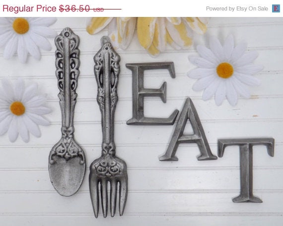 SPRING SALE Kitchen  Wall  Decor  Antique Silver  by 