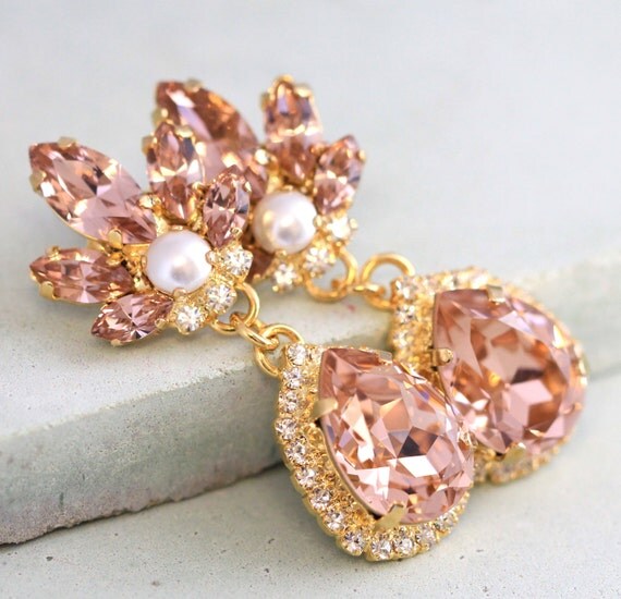 Items similar to Blush Crystal Chandelier,Bridal Crystal chandelier