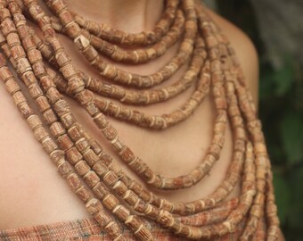 Large Tulsi Wood Beads Necklace