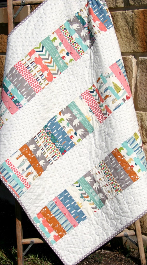 SALE Modern Baby Quilt Blanket Nursery by SunnysideDesigns2