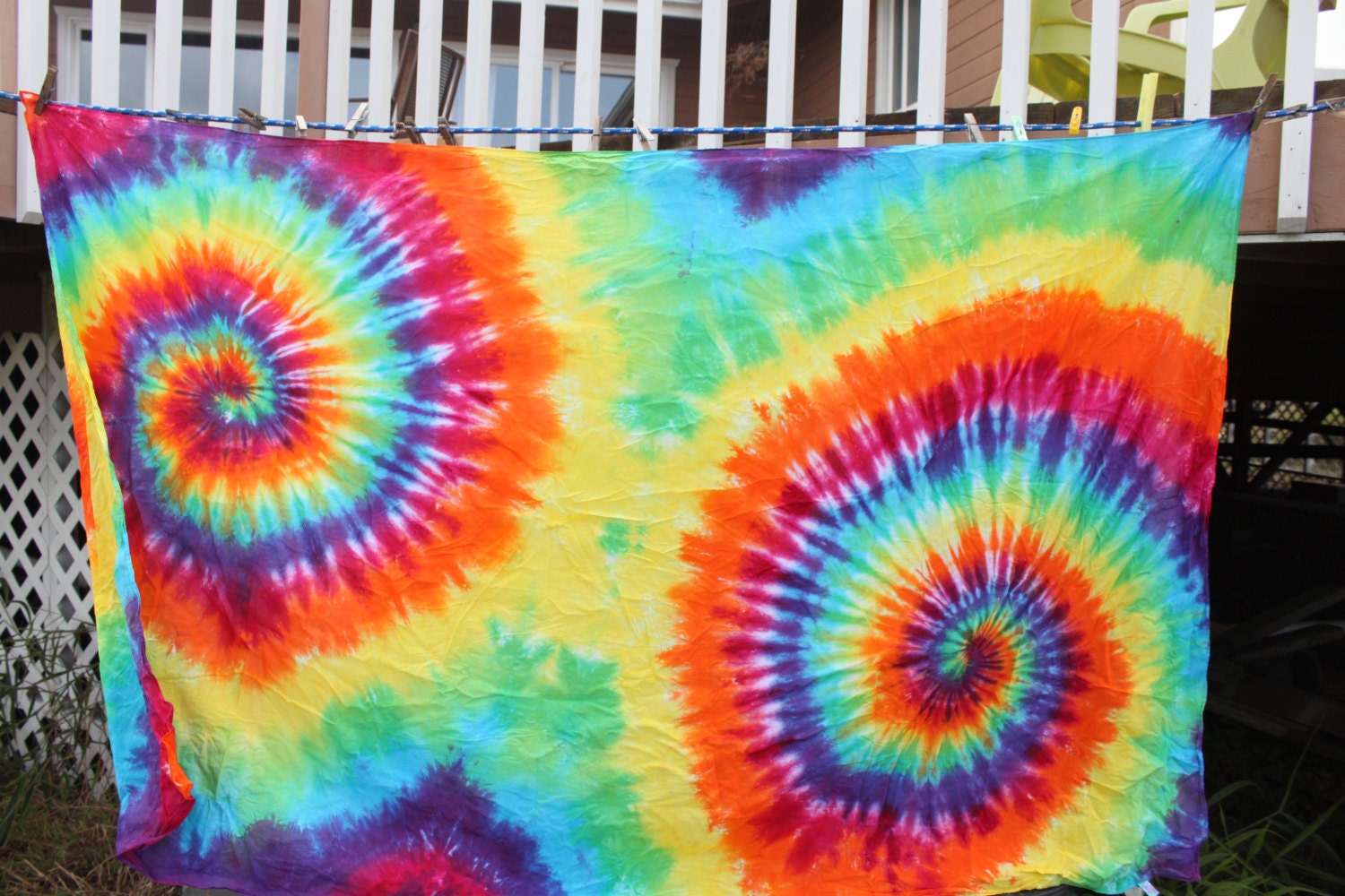 Tie dye Round Tablecloth by DoYouDreamOutLoud on Etsy