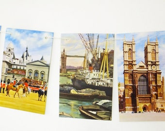 London Bunting, London garland, London banner, up-cycled vintage Ladybird Book