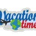 Vacation time Title patch machine embroidery applique design - for hoop 4x4, 5x7